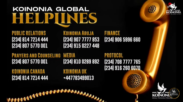 Koinonia Helplines