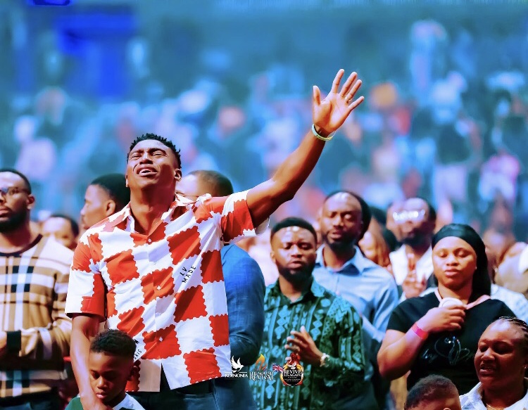 People stood in worship to The Lord Jesus Christ